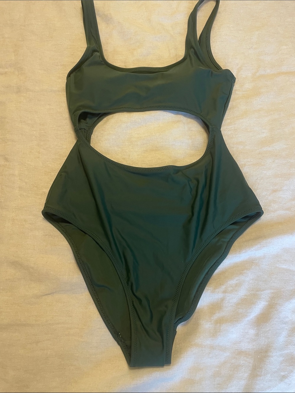 Women’s Aerie Olive Green Cutout One-Piece Swimsuit